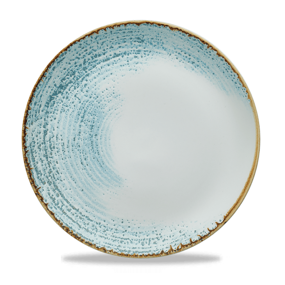 Homespun Accents Aquamarine Evolve Coupe Plate 11.25" Box 12