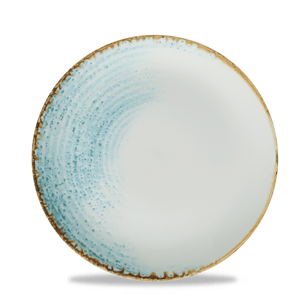 Homespun Accents Aquamarine Evolve Coupe Plate 8.67" Box 12