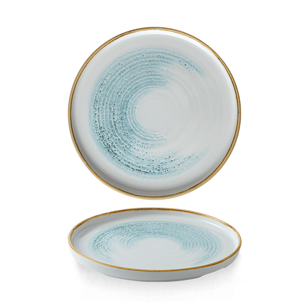 Homespun Accents Aquamarine  Walled Plate 8.67" Box 6