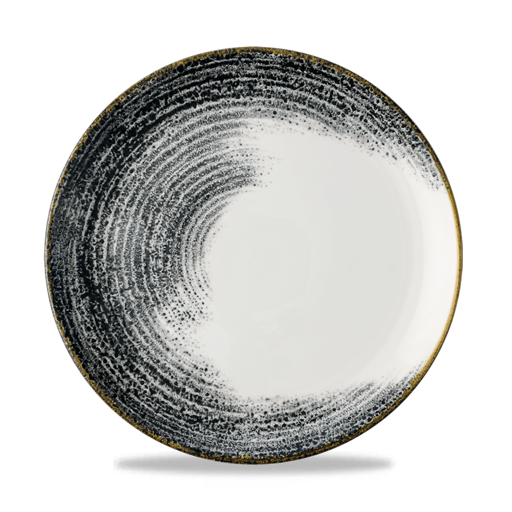 Homespun Accents Black Evolve Coupe Plate 10.25" Box 12