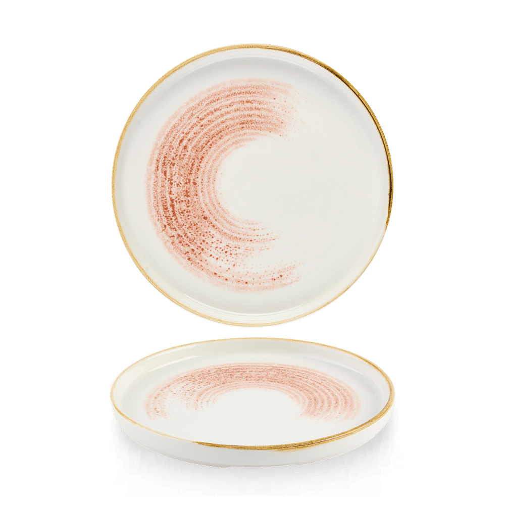 Homespun Accents Coral  Walled Plate 8.25" Box 6