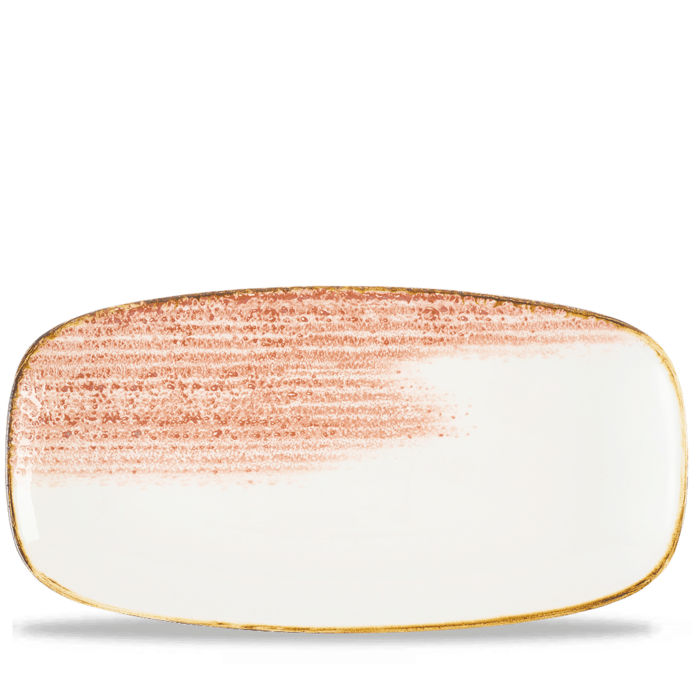 Homespun Accents Coral  Chefs Oblong Plate 13 7/8X7 3/8" Box 6