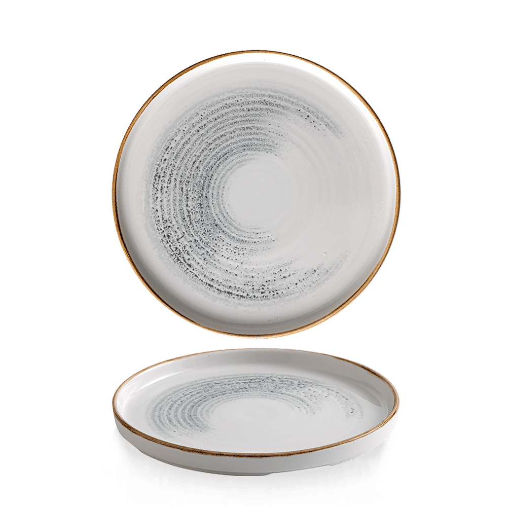 Homespun Accents Jasper Grey  Walled Plate 8.67" Box 6