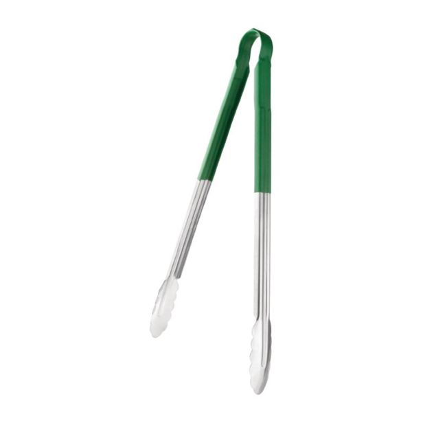 Hygiplas Colour Coded Serving Tong Green 405mm