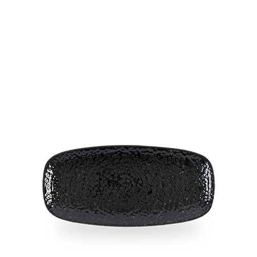 Homespun Chroma Black  Chefs Oblong Plate 10.6"X5" Box 12