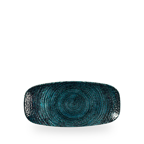 Homespun Chroma Blue  Chefs Oblong Plate 10.6"X5" Box 12