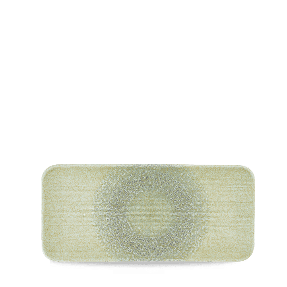 Harvest Grain Speckle Green Organic Coupe Rect Platter 13 3/4X6 1/4" Box 6
