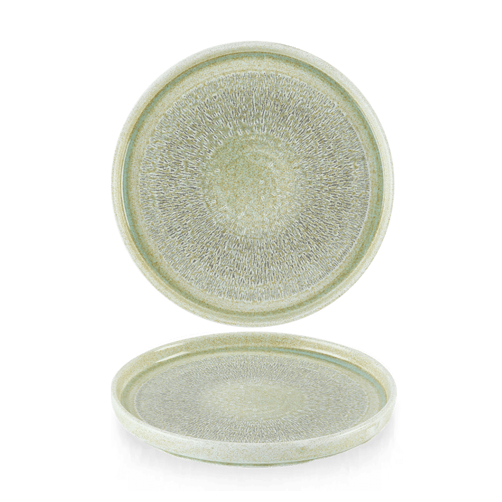 Harvest Grain Speckle Green  Walled Plate 8.25" Box 6