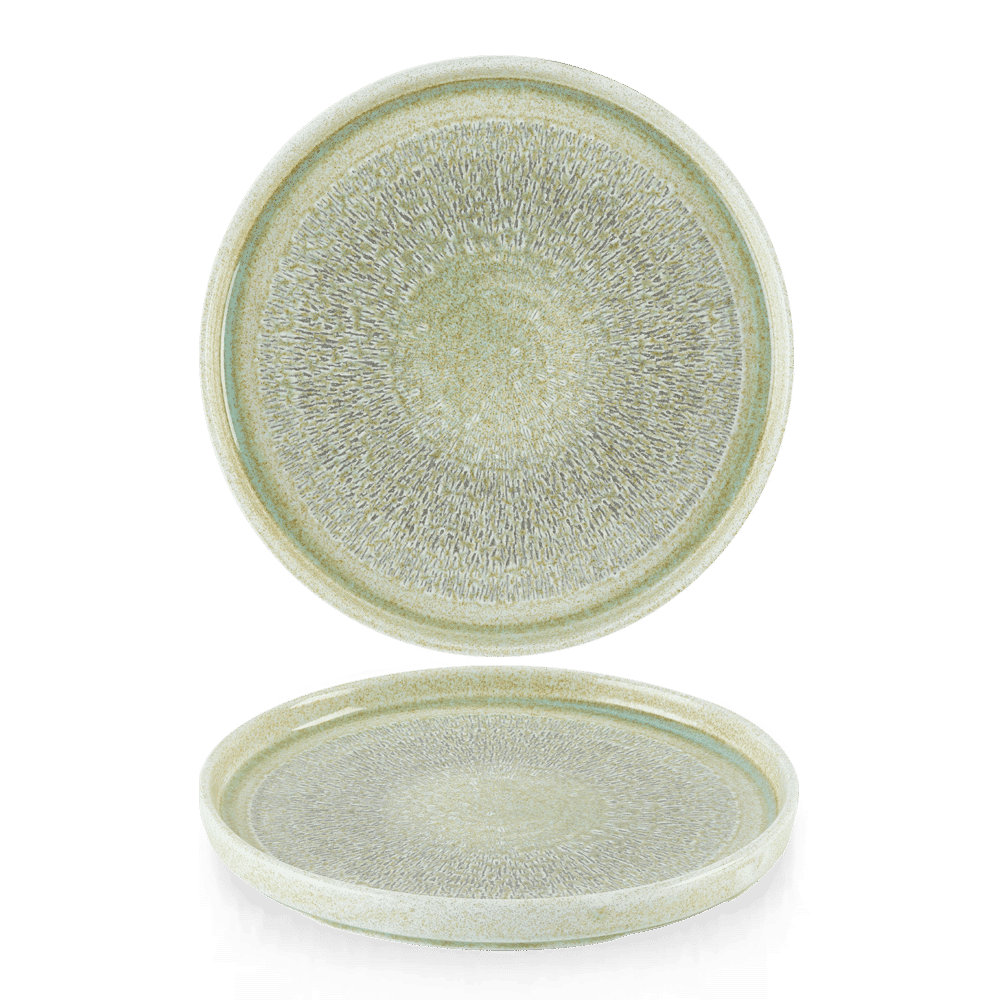 Harvest Grain Speckle Green  Walled Plate 10 2/8" Box 6