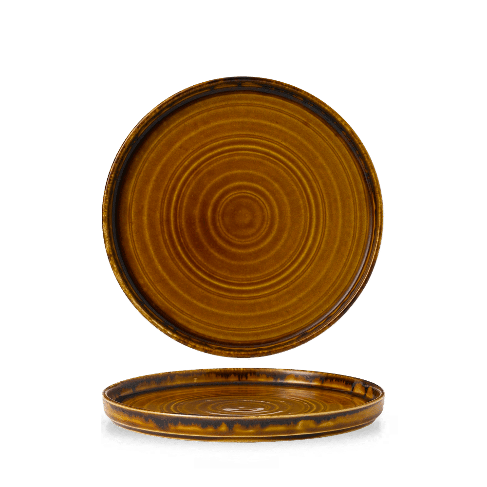 Harvest Brown  Walled Plate 8.67" Box 6