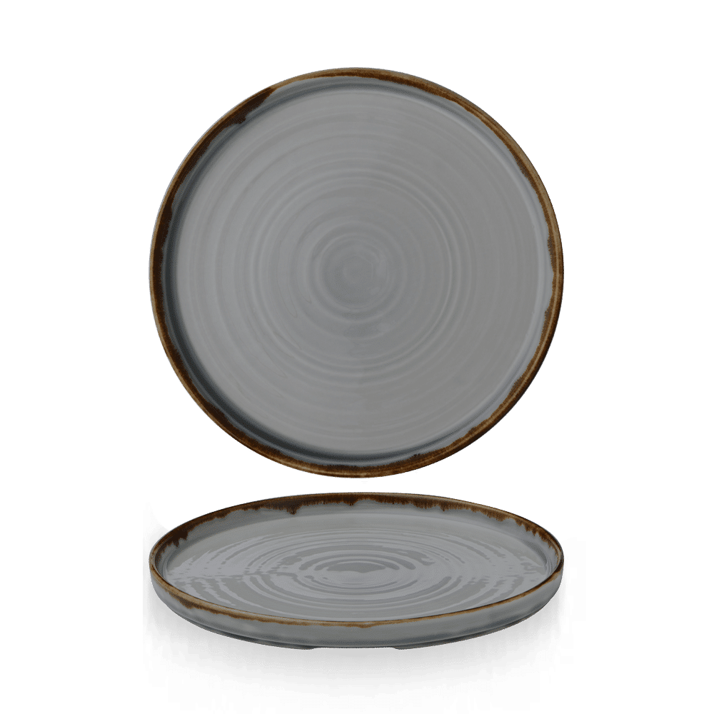 Harvest Grey  Walled Plate 8.67" Box 6
