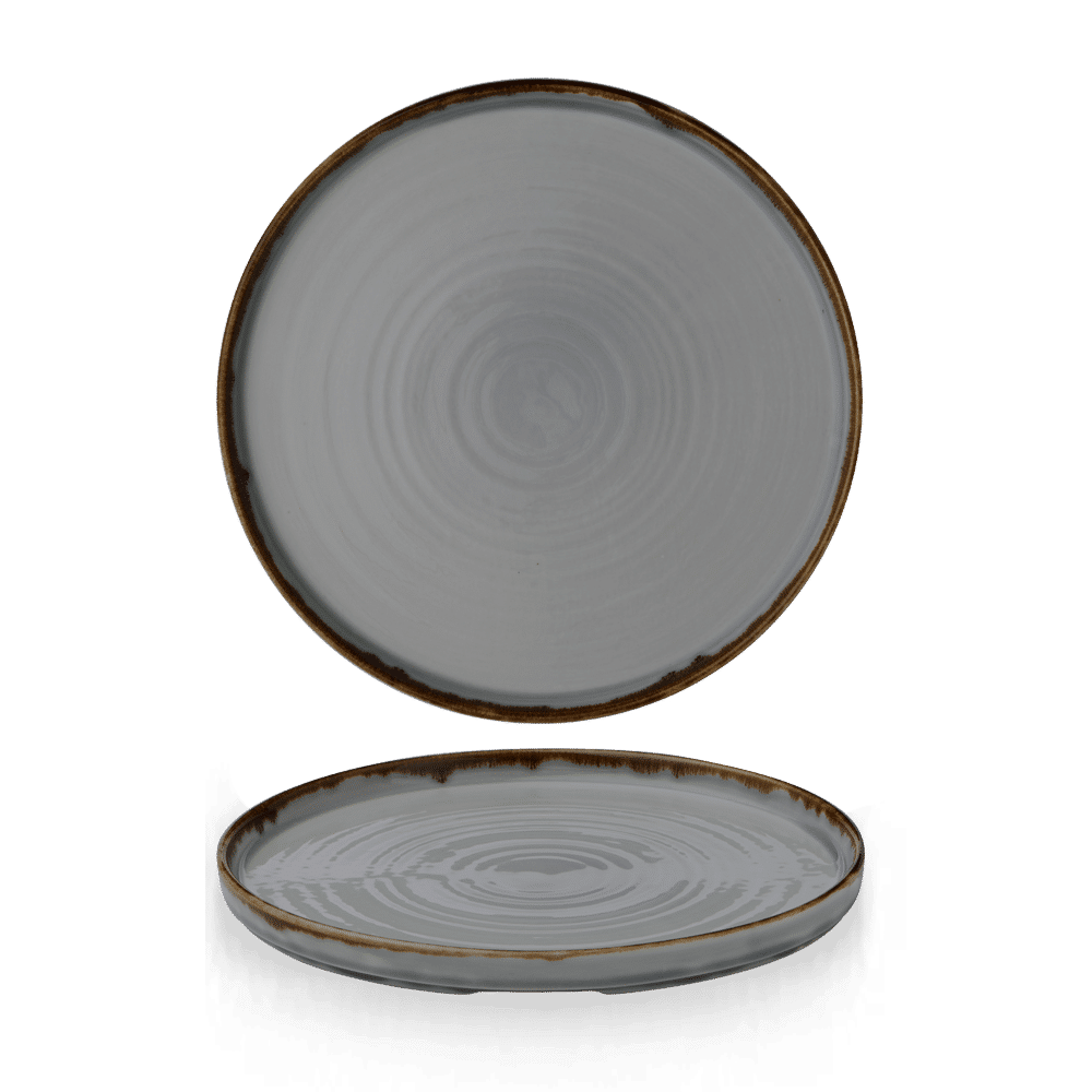 Harvest Grey  Walled Plate 10 2/8" Box 6
