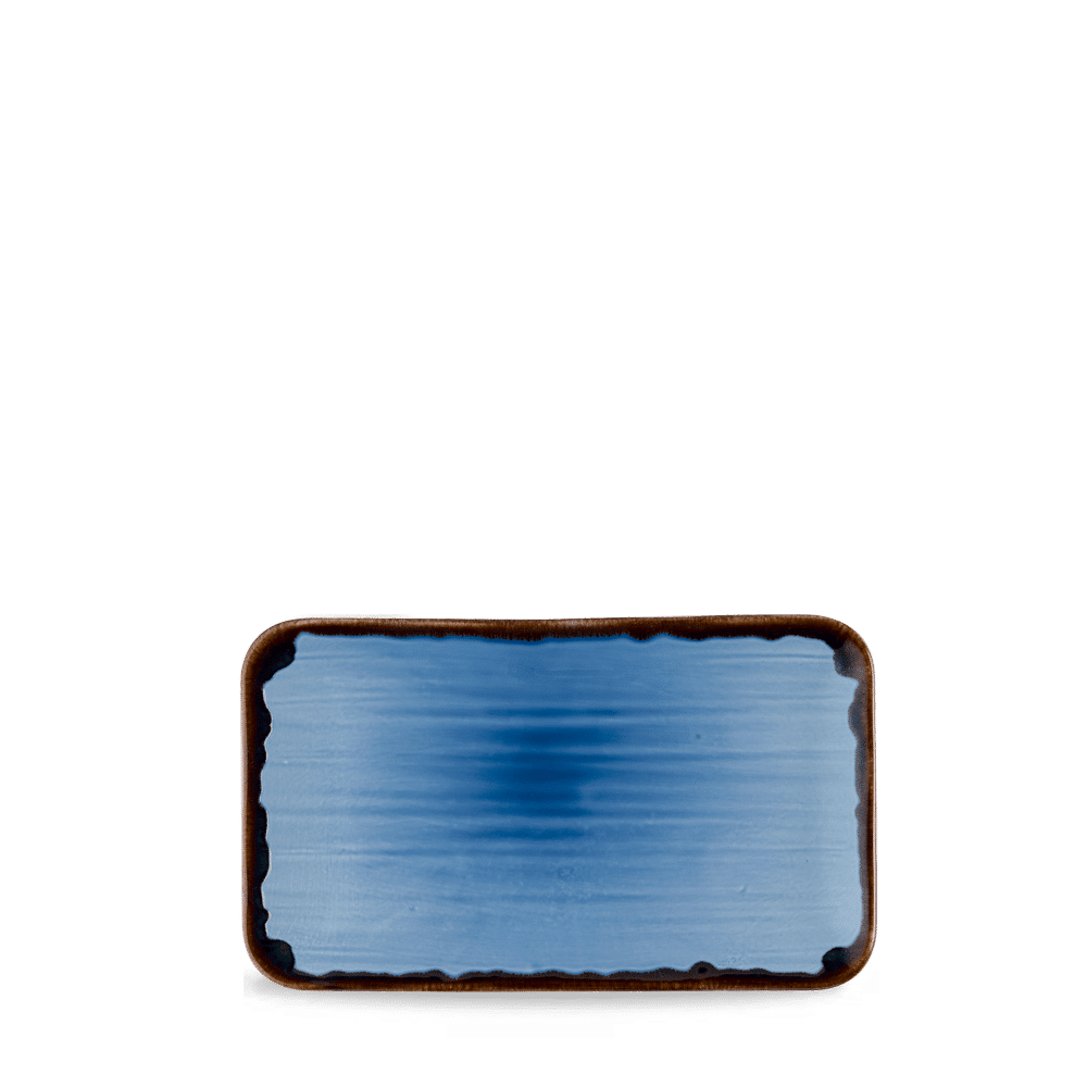 Harvest Indigo  Organic Rectangular Plate 10.6X6.3" Box 12
