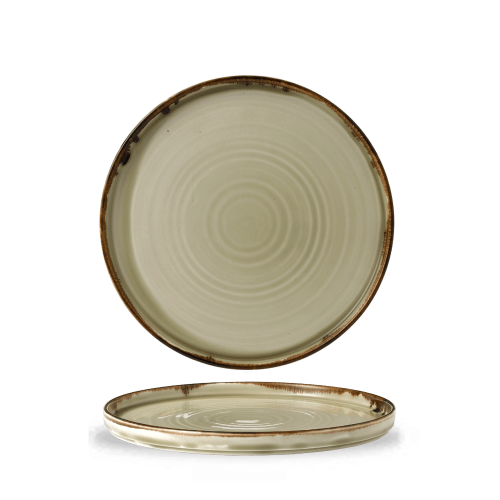 Harvest Linen  Walled Plate 10 2/8" Box 6