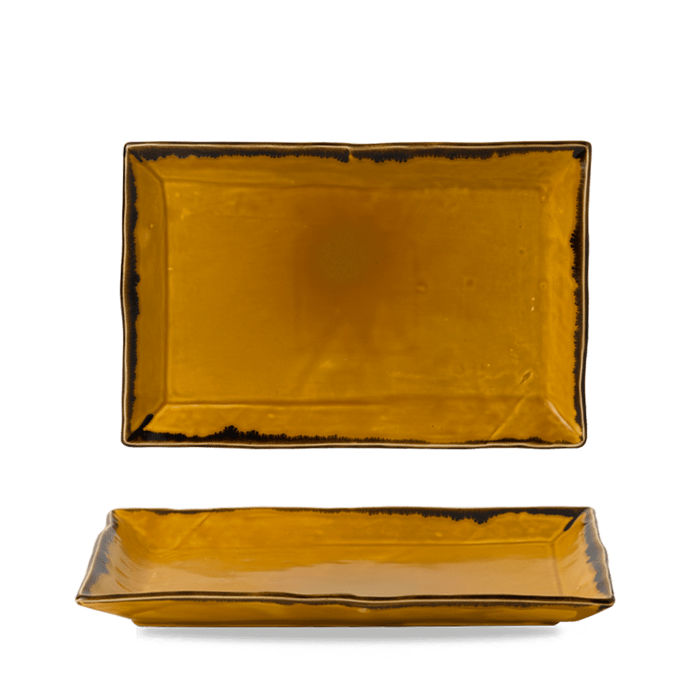 Harvest Mustard  Rectangle Tray 13 1/2 X 9 1/8" Box 6