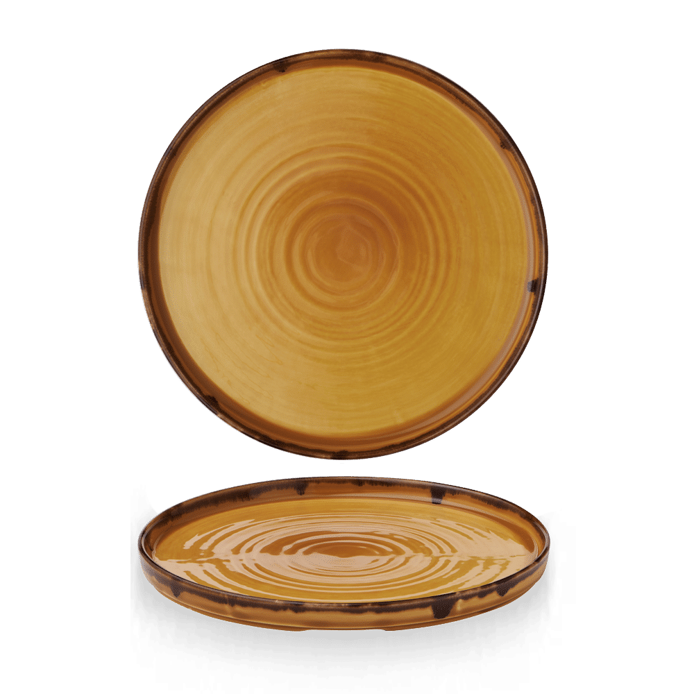 Harvest Mustard  Walled Plate 10 2/8" Box 6