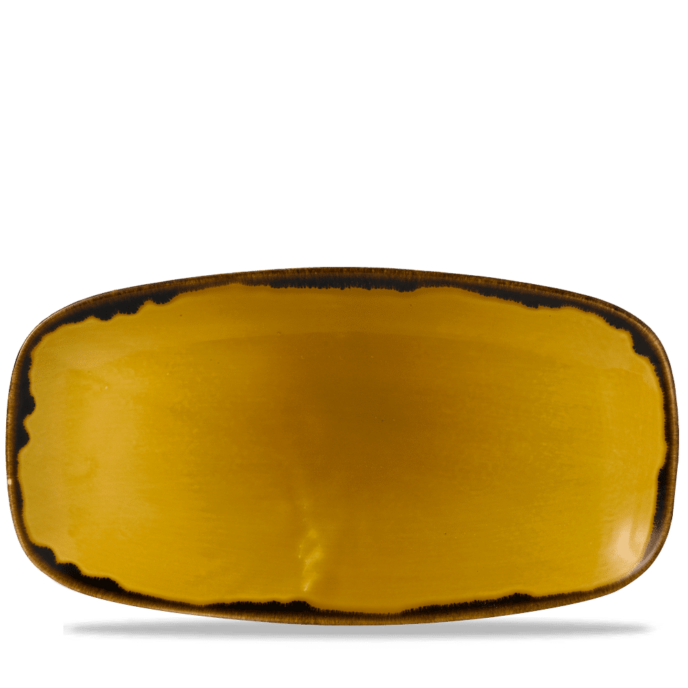 Harvest Mustard  Chefs Oblong Plate 13 7/8X7 3/8" Box 6