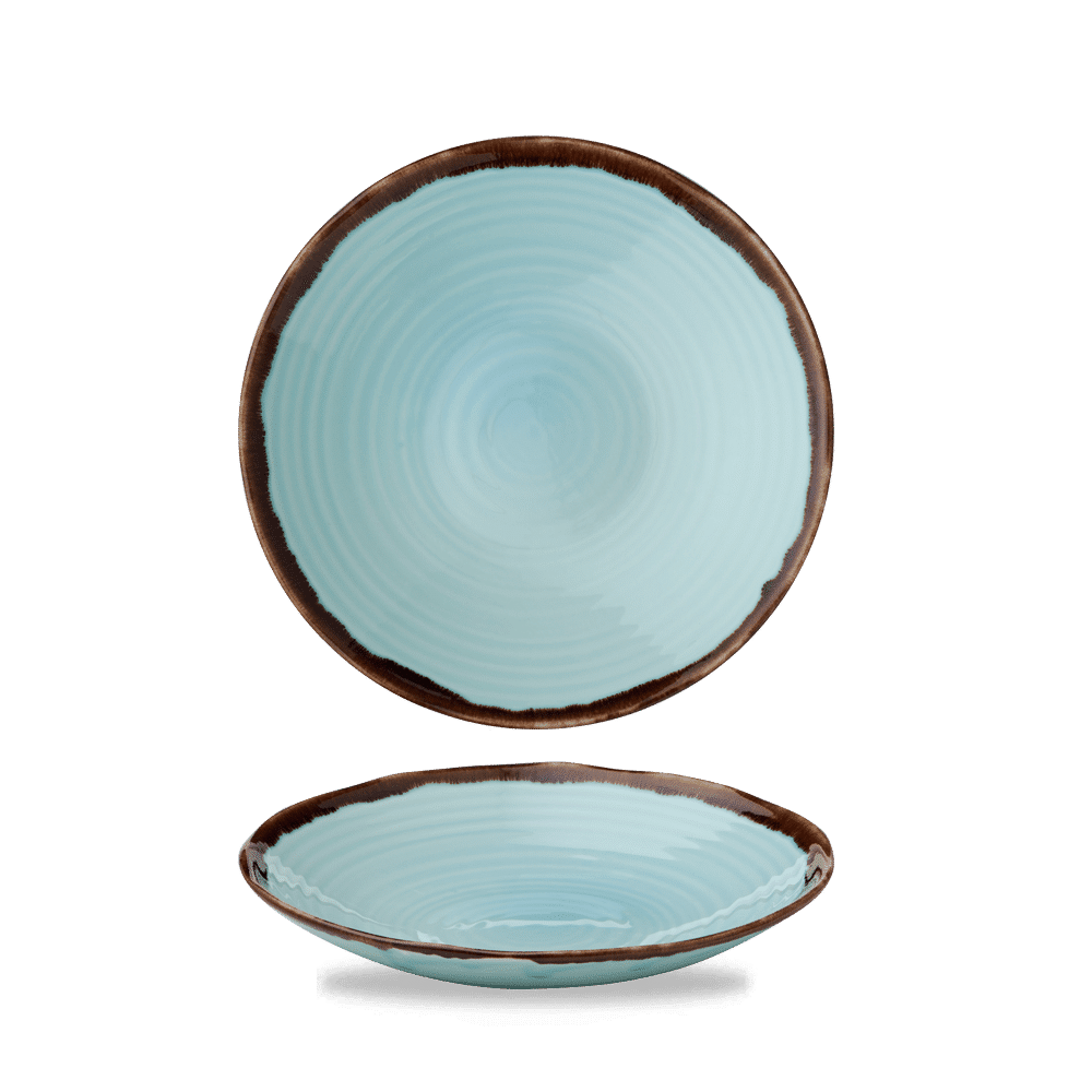 Harvest Turquoise  Organic Coupe Bowl 9.6" Box 12
