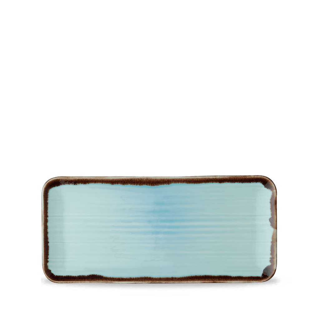 Harvest Turquoise Organic Coupe Rect Platter 13 3/4X6 1/4" Box 6