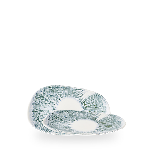 LYRA BLUE OPAL ORGANIC OBLONG PLATE 22X13CM BOX 12