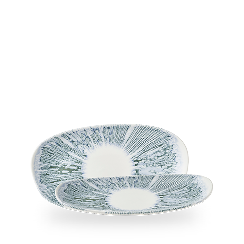 LYRA BLUE OPAL ORGANIC OBLONG PLATE 26X15CM BOX 12