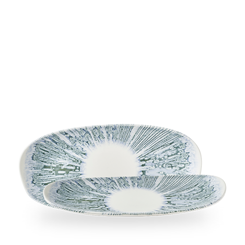 LYRA BLUE OPAL ORGANIC OBLONG PLATE 35X15CM BOX 12
