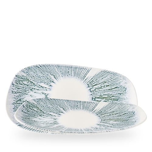 LYRA BLUE OPAL ORGANIC OBLONG PLATE 35 X 18.5CM BOX 6