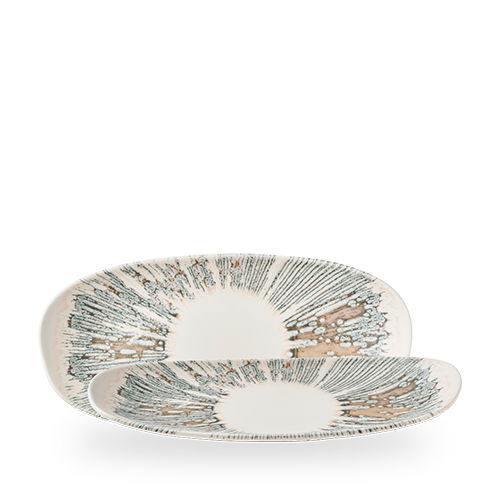 LYRA PINK OPAL ORGANIC OBLONG PLATE 35X15CM BOX 12