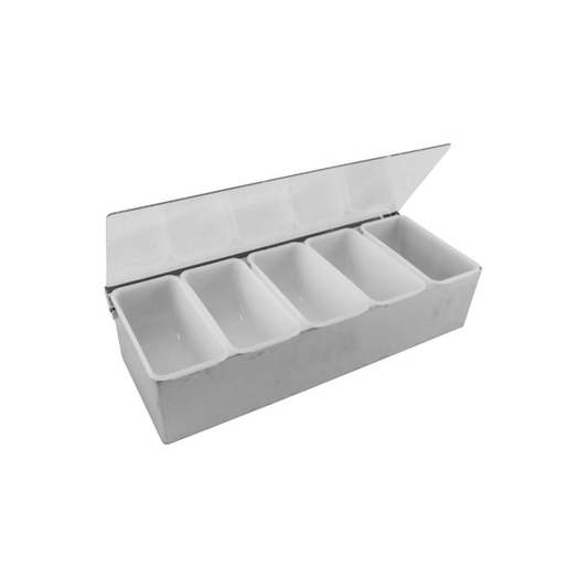 Stainless Steel Condiment Holder 5 Compartment