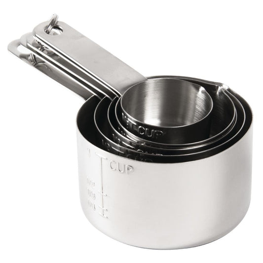 Vogue Measuring Cup Set - Set of 5. Contains: 1/8 cup, 1/4 cup, 1/3 cup, 1/2 cup and 1 cup