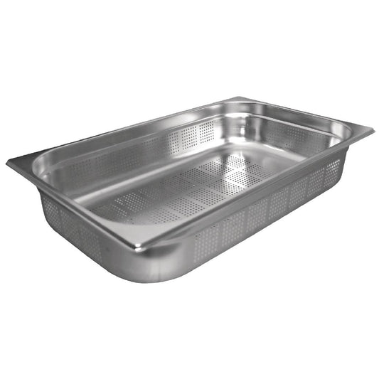 Vogue Stainless Steel Perforated 1/1 Gastronorm Tray 150mm
