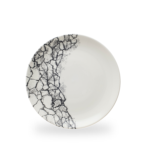 Kintsugi Accents Quartz Black Evolve Coupe Plate 10.25" Box of 12 (3-5 Working Days Delivery)
