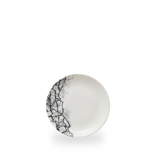 Kintsugi Accents Quartz Black Evolve Coupe Plate 6.5" Box of 12 (3-5 Working Days Delivery)