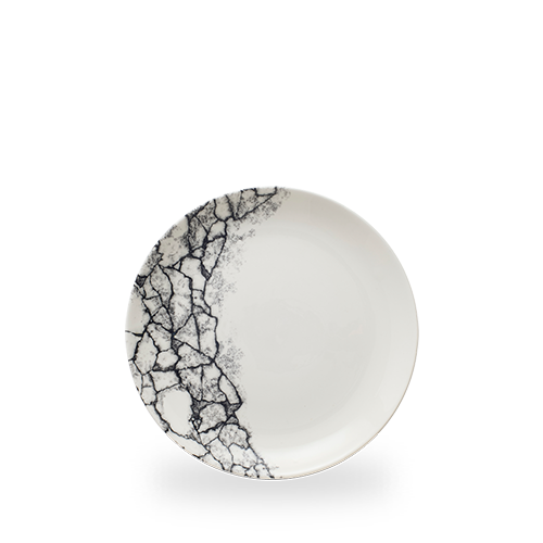 Kintsugi Accents Quartz Black Evolve Coupe Plate 8.67" Box of 12 (3-5 Working Days Delivery)