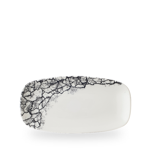 Kintsugi Accents Quartz Black Chefs Oblong Plate 11 3/4X6" Box of 12 (3-5 Working Days Delivery)