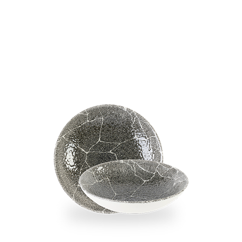 Kintsugi Reverse Quartz Black Evolve Coupe Bowl 7.25" Box of 12 (3-5 Working Days Delivery)