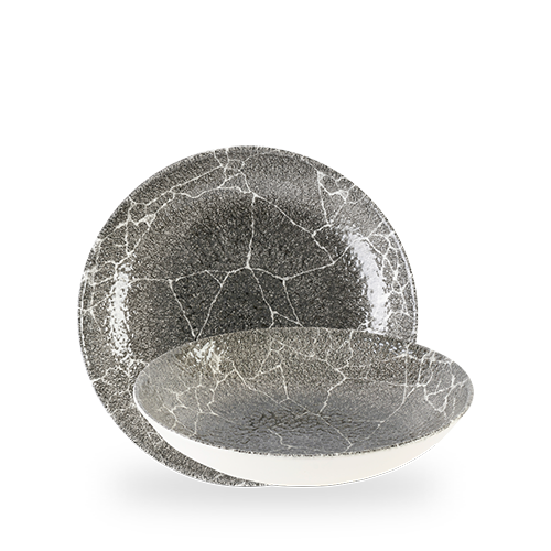 Kintsugi Reverse Quartz Black Evolve Coupe Bowl 9.75" Box of 12 (3-5 Working Days Delivery)