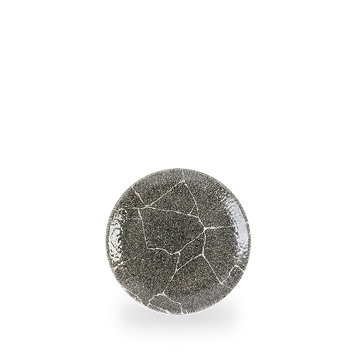 Kintsugi Reverse Quartz Black Evolve Coupe Plate 6.5" Box of 12 (3-5 Working Days Delivery)