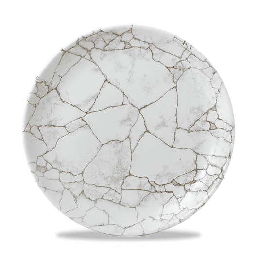 Studio Prints Kintsugi Agate Grey Evolve Coupe Plate 10.25" Box of 12 (3-5 Working Days Delivery)