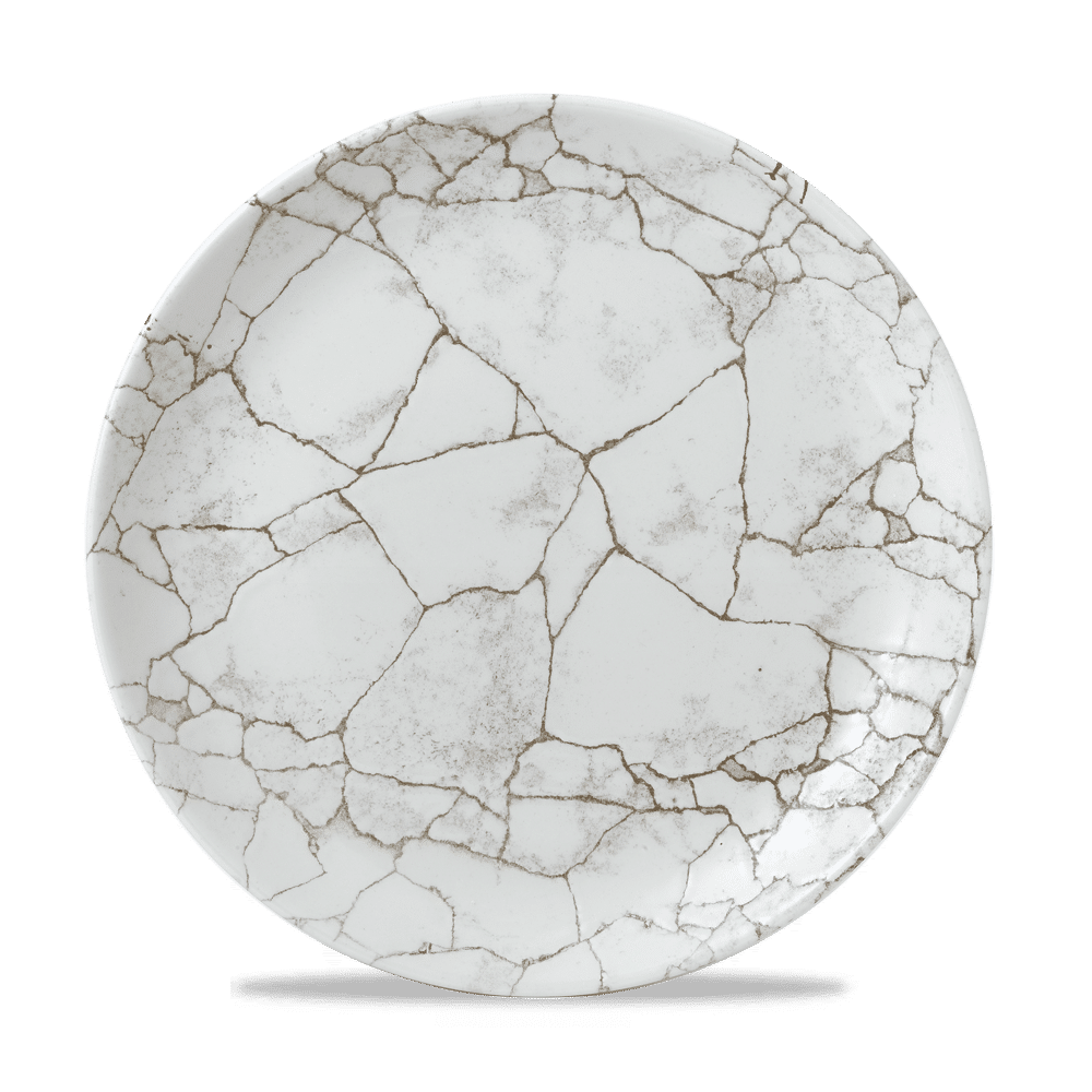 Studio Prints Kintsugi Agate Grey Evolve Coupe Plate 11.25" Box 12