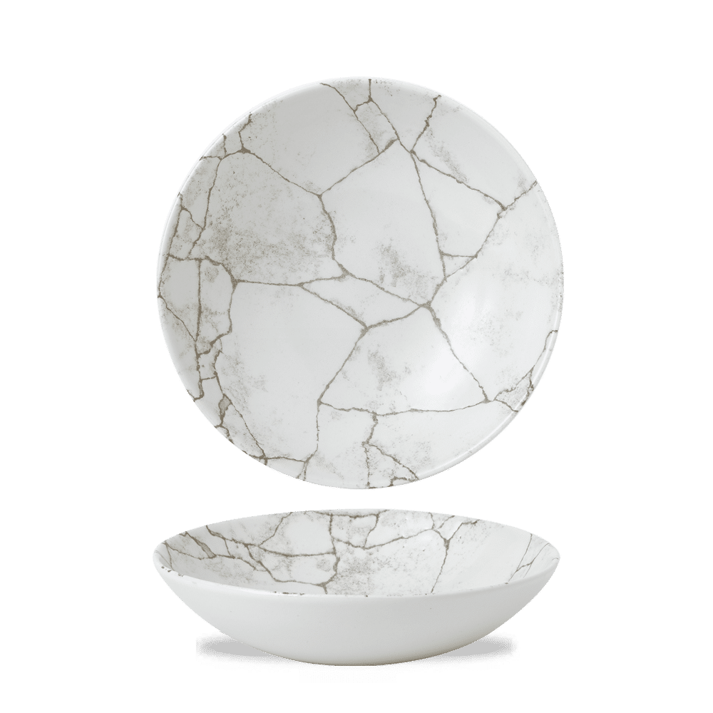 Studio Prints Kintsugi Agate Grey Evolve Coupe Bowl 7.25" Box 12