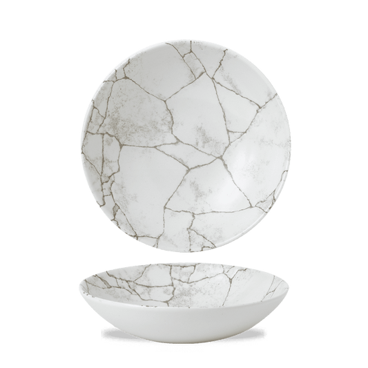 Studio Prints Kintsugi Agate Grey Evolve Coupe Bowl 7.25" Box of 12 (3-5 Working Days Delivery)