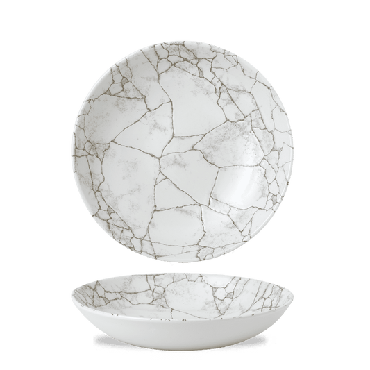 Studio Prints Kintsugi Agate Grey Evolve Coupe Bowl 9.75" Box of 12 (3-5 Working Days Delivery)