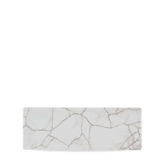 Studio Prints Kintsugi Agate Grey Oblong Plate 25X9Cm Box of 6 (3-5 Working Days Delivery)