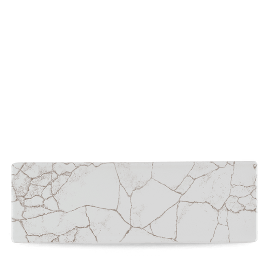 Studio Prints Kintsugi Agate Grey Oblong Plate 33X11Cm Box of 6 (3-5 Working Days Delivery)