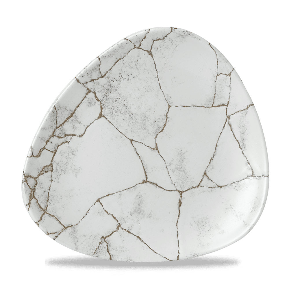Studio Prints Kintsugi Agate Grey Lotus Plate 8" Box 12