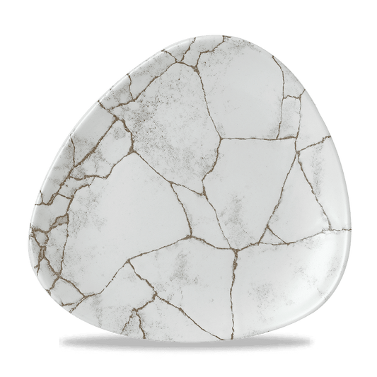 Studio Prints Kintsugi Agate Grey Lotus Plate 8" Box of 12 (3-5 Working Days Delivery)