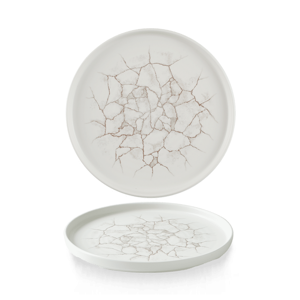 Studio Prints Kintsugi Agate Grey  Walled Plate 8.67" Box 6