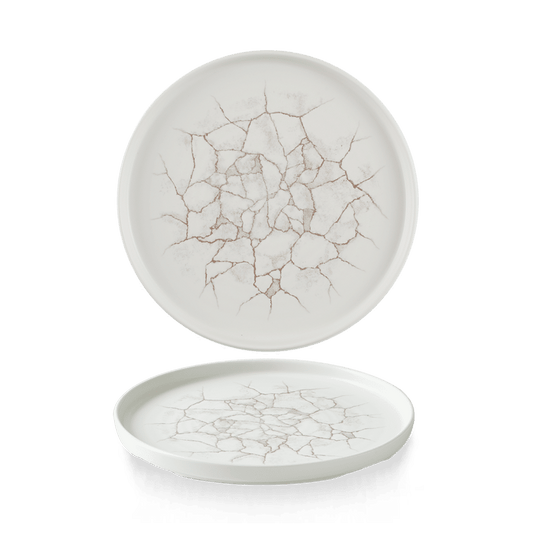 Studio Prints Kintsugi Agate Grey Walled Plate 8.67" Box of 6 (3-5 Working Days Delivery)