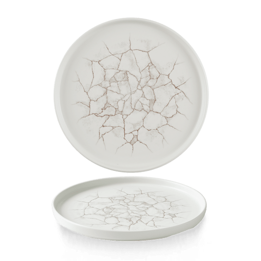 Studio Prints Kintsugi Agate Grey Walled Plate 10 2/8" Box of 6 (3-5 Working Days Delivery)